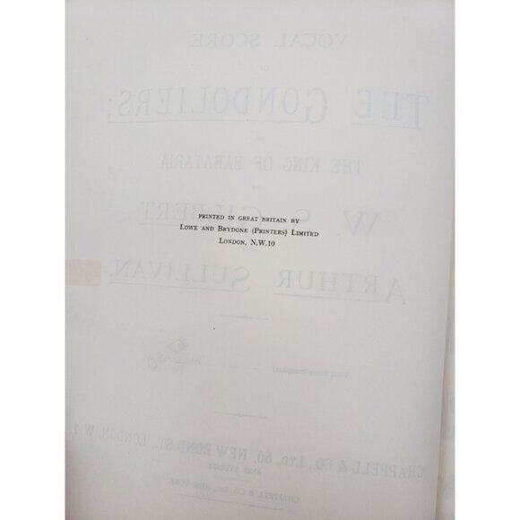 Gilbert and Sullivan "The Gondoliers" Director's Vocal Score - Picture 4 of 5